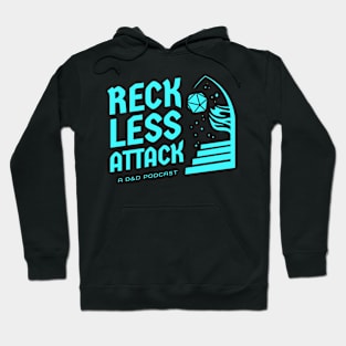 Reckless Attack Podcast Main Logo Bright Blue Hoodie